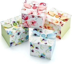 Piccole scatole regalo floreali con coperchi vuote decorazioni da forno per regalare biscotti festa della mamma - Product Image 2