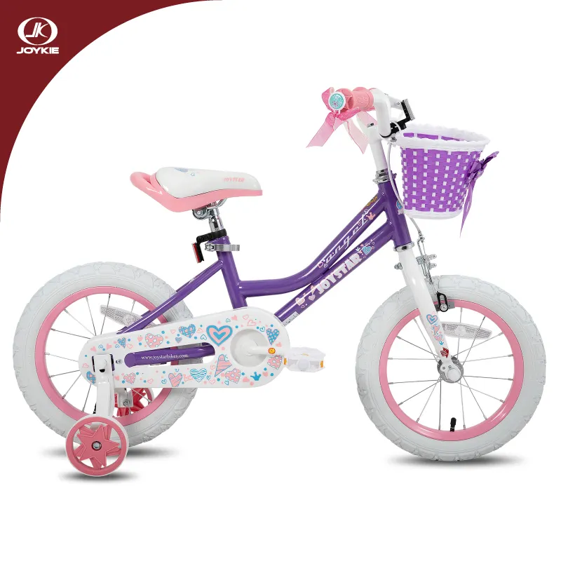 JOYKIE จักรยานสำหรับเด็กผู้หญิง,จักรยาน12 14 16 18นิ้วสำหรับเด็กอายุ2ถึง9ปีพร้อมที่นั่งตุ๊กตา