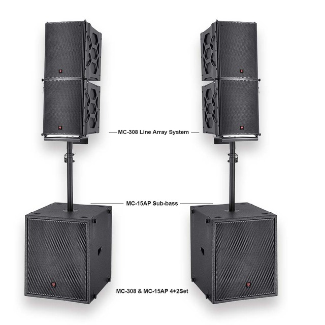 Dual 15 Inch Active Professional Sound System Line Array Speaker for Church Concert