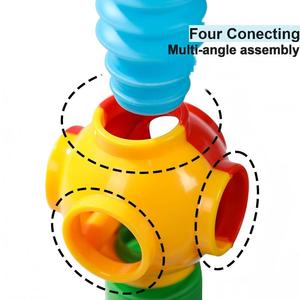 Juego de Bloques de Construcción Educativos Tempranos DIY, Coloridos, de Plástico Corrugado, Tubo Extensible, Juguete Telescópico de Descompresión para Niños - Product Image 4