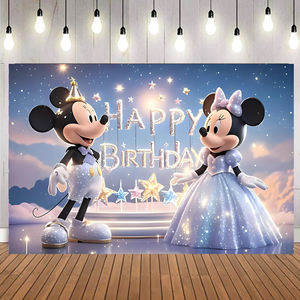Bannière <span class=keywords><strong>de</strong></span> fond avec grand nœud imprimé <span class=keywords><strong>Minnie</strong></span> et Mickey Mouse pour fête d'enfants, décorations d'anniversaire - Product Image 5
