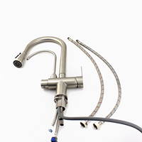 304 SS 3 voies mélangeur de cuisine à retirer robinet de filtre à eau potable avec robinet de purification d'eau