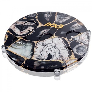 Hot Sale Passover Serving Tray Customized Acrylic Round Marble Plants with Customized Size & Logo - Product Image 4