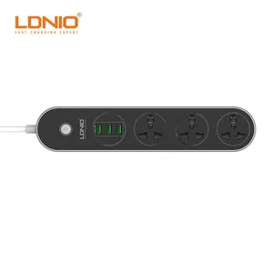 LDNIO EU/UK/US plug electrical 3AC outlet 3 USB Quick charger Power Strip extension cord 1.6m power surge protector SC3301