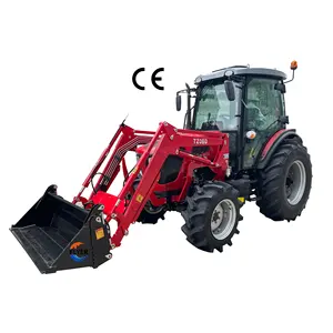 Big Promotion 4x4 90hp farm tractor with shovels/front end loader agriculture equipment for sale
