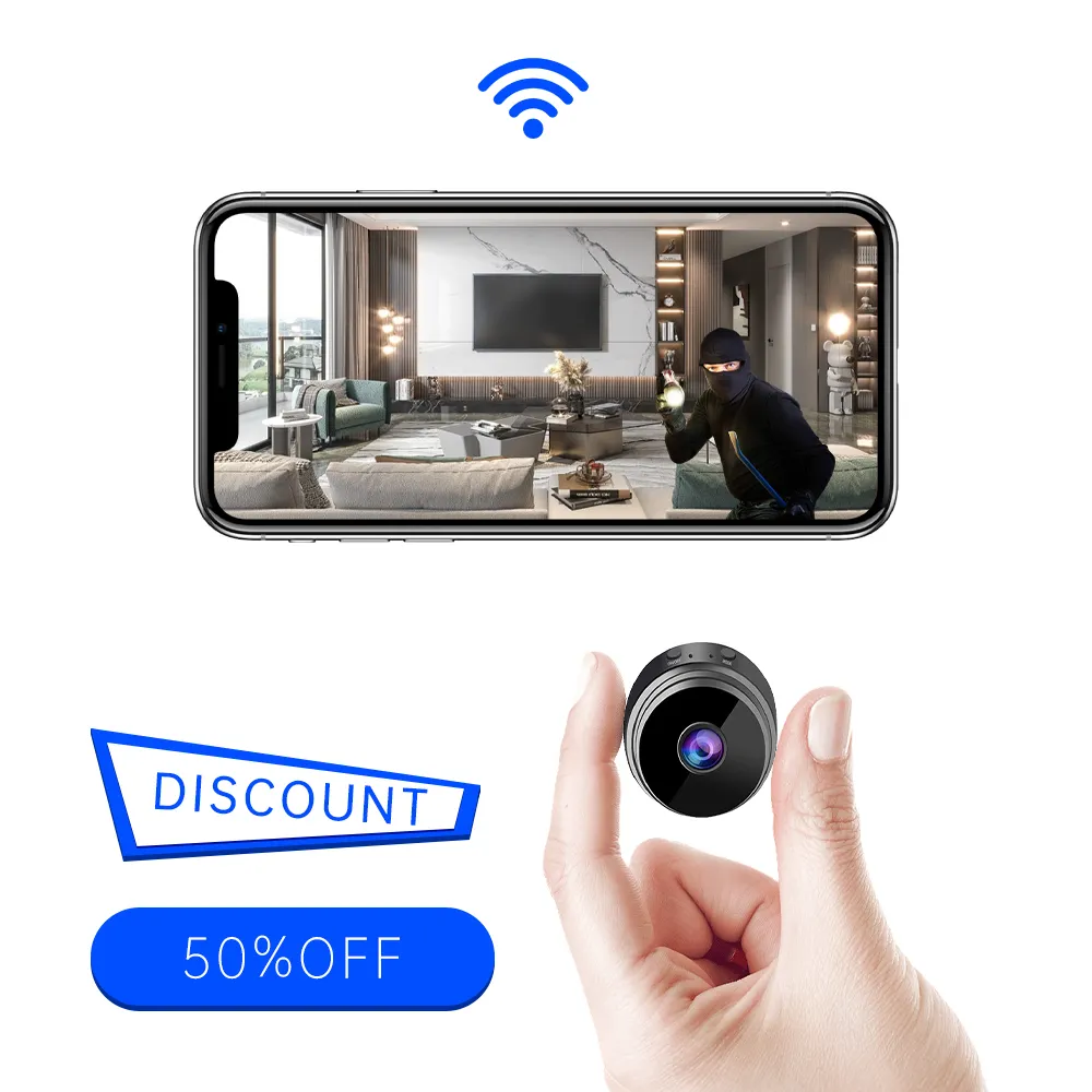 A9 kablosuz HD Mini WIFI yuvarlak manyetik adsorpsiyon Internet güvenlik kamera 1080P mini kamera