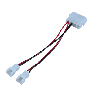 Molex 4-pins naar dubbele 2-pins XH2.54 ventilatorsplitter, vergrendelbare stekkerkabel voor pc-chassis koelsysteem - Product Image 1