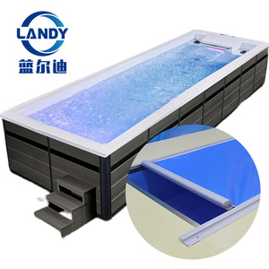 ผ้าคลุมสระว่ายน้ำอัจฉริยะ Landy Smart Track วัสดุ PVC พร้อมระบบทำความร้อนอัตโนมัติ สำหรับสระน้ำเป่าลม ขนาดสั่งทำได้ สีฟ้า สะดวกสบาย - Product Image 2