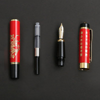 Stylo plume en métal haut de gamme en vente chaude, logo personnalisé, art de la calligraphie, plume à encre à base d'eau, stylo plume de luxe exquis et lourd, ensemble de stylos plume