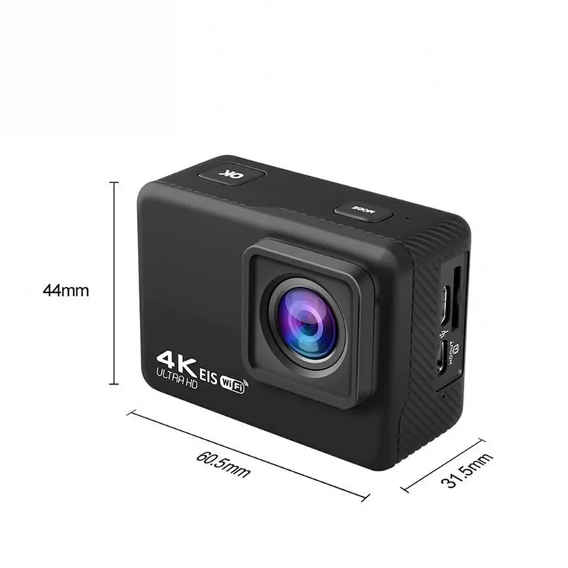 Eylem su geçirmez gürültü çift ekran 360 spor ücretsiz örnek spor mikrofon harici mikrofon Mini Hd kamera