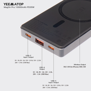 超薄型磁気ワイヤレスマグパワーバンク安全ポータブル充電器35W急速充電コンパクトポータブル10000mAhモバイルバッテリー - Product Image 2