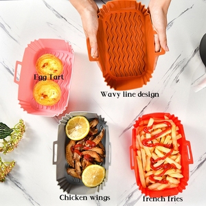 Rectangle Heat-Resistant <b>Silicone</b> <b>Air</b> <b>Fryer</b> Liners Non-Stick Pot <b>Basket</b> <b>for</b> <b>Air</b> <b>Fryer</b> Baking & Pastry Tools - Product Image 2