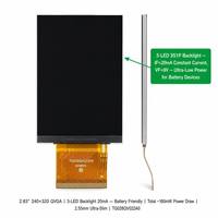 شاشة LCD IPS مقاس 2.8 بوصة بدقة 240×320 QVGA وواجهة MCU 8080 بسطوع 400 شمعة للماسح الضوئي لقراءة الباركود وأجهزة قياس الجلوكوز المحمولة