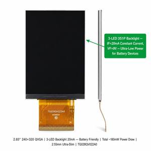 Pantalla TFT de 2.8 Pulgadas, 240x320 QVGA, Interfaz MCU 8080, 400 Nits, Integrada para Medidor de <span class=keywords><strong>Glucosa</strong></span>, Escáner de Código de Barras, Dispositivo Portátil - Product Image 1