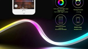 ชุดไฟ LED ซิลิโคนนีออน RGB 5V แบบยืดหยุ่น ควบคุมผ่านแอป Bluetooth ปรับสีได้ตามต้องการ กันน้ำระดับ IP67 เหมาะสำหรับตกแต่งไฟบรรยากาศสำหรับเล่นเกม - Product Image 6