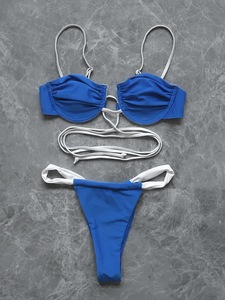 JSN 2025 Nouveaux ensembles <span class=keywords><strong>de</strong></span> bikinis sexy taille basse, <span class=keywords><strong>maillot</strong></span> <span class=keywords><strong>de</strong></span> <span class=keywords><strong>bain</strong></span> uni, string à bretelles, push-up, vêtements <span class=keywords><strong>de</strong></span> plage, maillots <span class=keywords><strong>de</strong></span> <span class=keywords><strong>bain</strong></span> pour femmes - Product Image 5