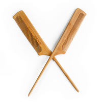 Échantillon gratuit professionnel outils de coiffure 100% peigne de brosse à cheveux en bois de bambou naturel pour femmes et hommes peigne à cheveux
