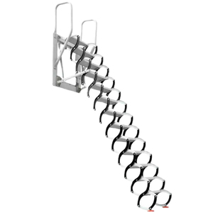 Escalera retráctil manual metálica invisible para ático con barandilla de vidrio, diseño plegable para villas chinas, uso interior - Product Image 3