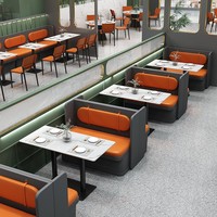 Pizza moderne de Chine café de luxe thé boutique café cuir bois carré Restaurant meubles banc canapé siège Table et ensemble de chaises