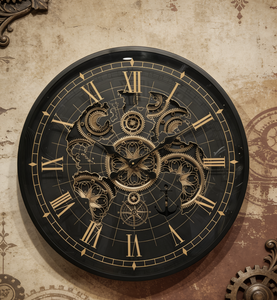 <span class=keywords><strong>Horloge</strong></span> murale <span class=keywords><strong>en</strong></span> métal steampunk industrielle à quartz <span class=keywords><strong>avec</strong></span> affichage à aiguilles, engrenages mobiles, chiffres romains vintage pour la maison - Product Image 4