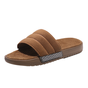 New 2025 Fashion Fluff Slippers Light Weight Korean Style Custom Logo Solid Arch <b>Support</b> Open <b>Toe</b> Big Size 12 Men Boy - Product Image 1