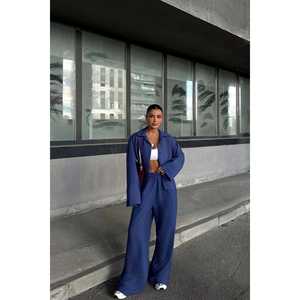 Conjunto de Traje de Pantalón Azul Marino para Mujer - Product Image 5