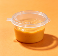 Petit récipient jetable en plastique PP avec couvercle transparent pour sauces, coupelles à trempette, boîtes à salades, emballages alimentaires à emporter – Fournisseur fabricant