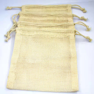 Custom Logo Accept 9*14Cm Reusable Recyclable Organic Cotton Mesh <b>Bag</b> Drawstring Packaging Favors for Soap Candle Fruit - Product Image 4
