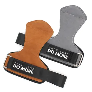 Aolikes guanti per sollevamento pesi in pelle atletica ganci per sollevamento pesi alternativi cinghie di supporto per polso imbottite in Neoprene regolabili