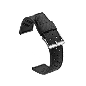 ¡Novedad de 2024! Bandas de reloj duraderas de alta calidad, azul, verde, rojo, negro, goma fluorada, conducción Tropical, correa de reloj de 18/20/22/24mm - Product Image 5