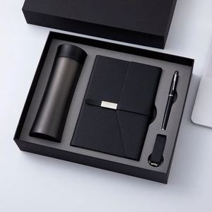 Customized Diary Luxury Pu Leather Note <b>Book</b> Corporate Gift Set Wholesale Promotional Notebook Pen Set With Water Bottle - Product Image 5