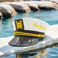 Chapeaux de Mariage Blancs Brodés Or pour le Capitaine de l'Équipe du Marié - Vente en Gros