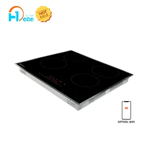 Placa <span class=keywords><strong>de</strong></span> Inducción <span class=keywords><strong>Vitrocerámica</strong></span> <span class=keywords><strong>de</strong></span> Cuatro Quemadores con <span class=keywords><strong>Horno</strong></span> Integrado H-One Design, Diseño <span class=keywords><strong>de</strong></span> Medio Puente, 7200W, 59x52cm - Product Image 1