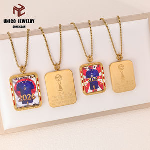 قلادة كرة القدم اليابانية للرجال من الفولاذ المقاوم للصدأ، قلادة كأس العالم 2026 للرجال - Product Image 3