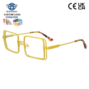 Usine de lunettes Teenyoun OEM, lunettes pour femmes, montures optiques en métal, design européen coloré, lunettes de vue - Product Image 2