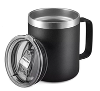 Tasse de camping isotherme en acier inoxydable de 12 oz, gravée au laser, pour voyage en extérieur, avec revêtement en poudre, personnalisable (marque privée)