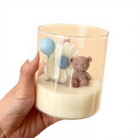 Bougie en forme d'ours en peluche miniature personnalisable, cire de soja, fabrication artisanale de luxe, aromathérapie, biodégradable, longue durée, mignonne, bougie pour baby shower
