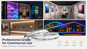 Smart RGB Dream Color <b>COB</b> <b>LED</b> <b>Strip</b> 24V Chasing Flow Dimmable Cuttable Neon Flex App Control for Gaming Room Home Decoration - Product Image 5