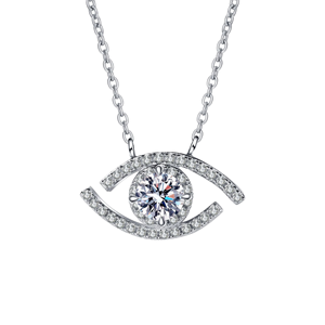 Collar de Moda con Colgante de Ojo de Diablo Runqi de Joyas Luxira de Alta Calidad, Chapado en Oro, Plata de Ley 925, con Moissanita - Product Image 1