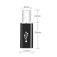 Adaptor USB Tipe C Female ke USB B Male dengan Output DC, Bahan Aluminium Alloy untuk Transfer Data Ponsel dan Laptop