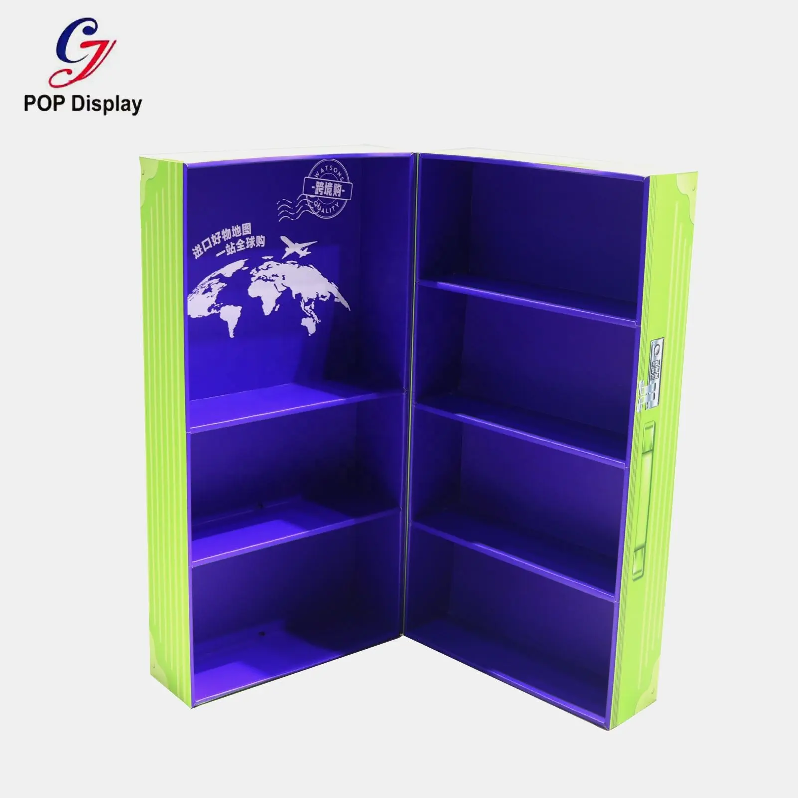 Custom Brand Daily Goods Display Stand Travel Box Display Container Box For Shampoo Skin Care Sweet Candy Product Shop Promotion