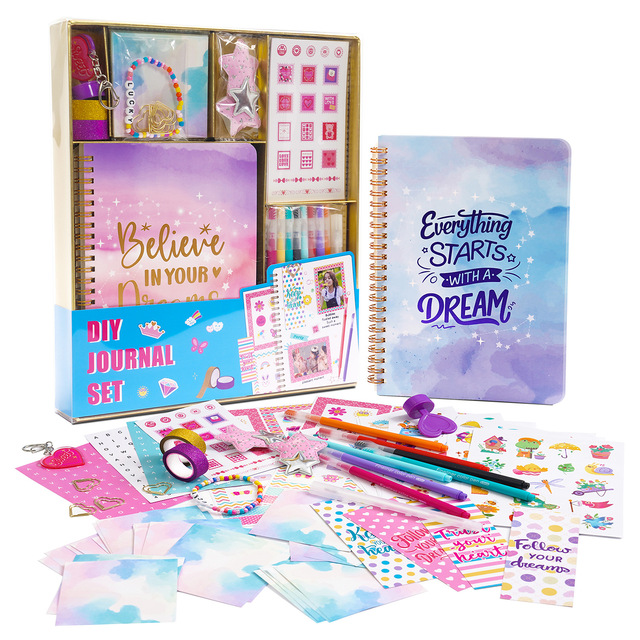 DIY Journal Kit Birthday Gift for Teenage Girls-Planner Scrapbook Gift Box & Diary Set
