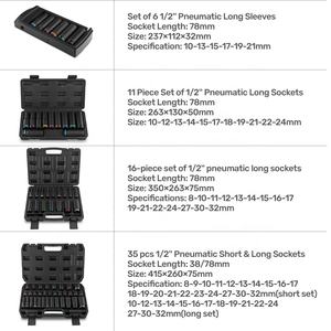 Coffret d'Outils Mécaniques Outils à Main Jeu de Douilles à Choc Hexagonales Couleur 1/<span class=keywords><strong>2</strong></span> Pouce Jeu de Douilles Courtes et Longues pour Clés Pneumatiques OEM ODM - Product Image 4