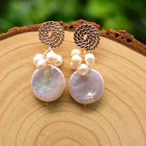 Bohemian Pearl Earrings <strong>Shell</strong> Charm <strong>Drop</strong> Baroque Pearl Beach Party Fashion Jewelry for Women Pearl Earrings - Product Image 3