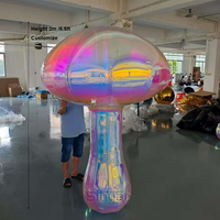 Ballon géant en forme de champignon miroir gonflable en PVC double, imprimé UV, taille personnalisable, scellé à l'air, pour événements et décorations de fête