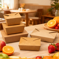 Boîte à lunch écologique recyclable en papier de qualité alimentaire pour sushis, frites, poulet frit, ailes de poulet, hamburgers avec doublure en éponge