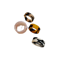 Bagues empilables minimalistes en résine acétate effet écaille de tortue, collection plate en acrylique pour un cadeau de bijoux tendance