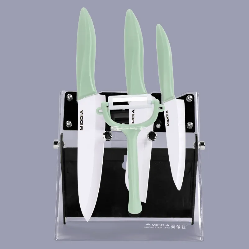 MIDDIA promosyon büyük seramik bıçak Pro şefler suşi kesme bıçağı tutucu mutfak bıçak bloğu için standı