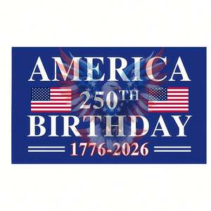 Drapeau personnalisé USA 250e anniversaire 3 x 5 pieds avec œillets, impression numérique, bannière patriotique pour l'extérieur - Product Image 1