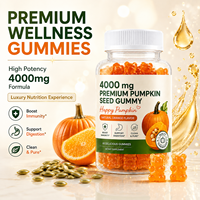 Gummies de graines de citrouille haute puissance 4000mg pour stimuler l'immunité et favoriser la digestion, saveur naturelle d'orange, marque privée, vente en gros en vrac